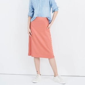 NWOT Madewell coral linen skirt with buttons size 4